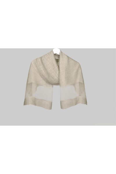 ARMANDA 30% Silk Distressed Shawl - Beige