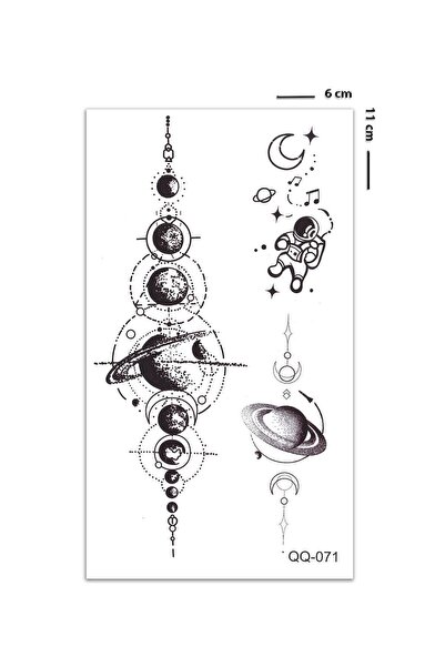 BP Tattoo Sevimli Astronot Minimal Geçici Dövme Tattoo