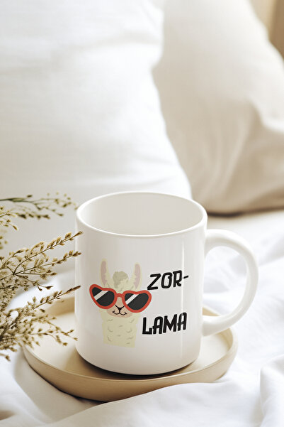 qoeuyl boutique كوب أبيض - هدية ممتعة ومضحكة مطبوع عليها لاما