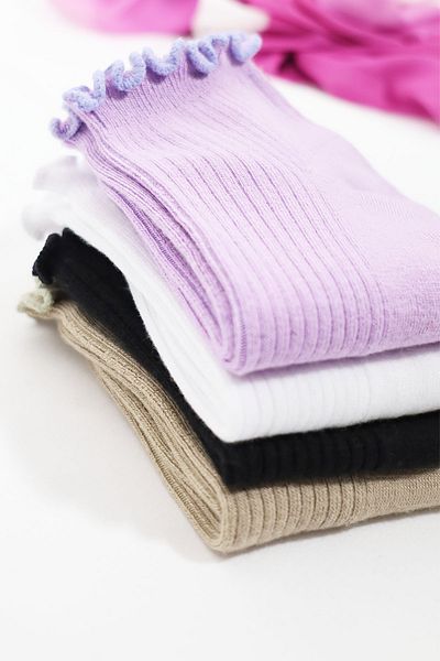 Miss Lana Women's Bamboo Socks (4 PAIRS) Colorful Ruffled Booties Women's Socks