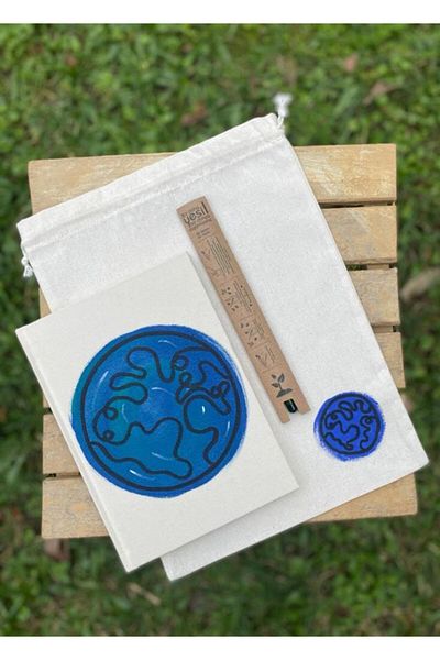 Hayat Ağacı Atölyesi World Canvas Notebook & Cloth Pouch Set