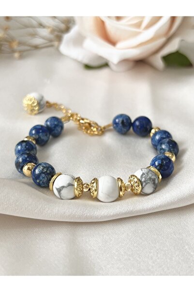 Zokak سوار اللازورد الحقيقي من الحجر الطبيعي المعتمد، سوار الحجر الطبيعي من ا...