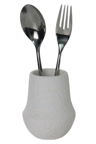 Evene Countertop Cutlery Decorative Upright Cutlery Holder Cylinder Cutlery White Color Model 15