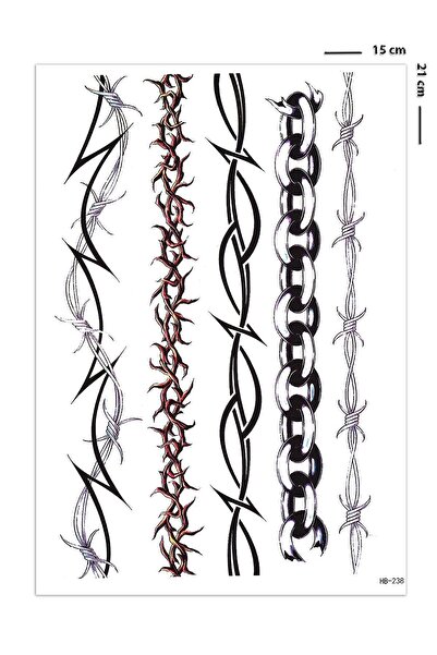 BP Tattoo Dikenli Tel Tribal Geçici Dövme Tattoo