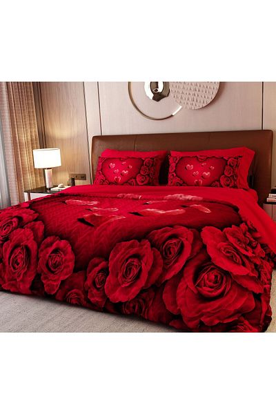 ALACA HOME COLLECTİON 6 Piece Red Marce Four Seasons Pique Set