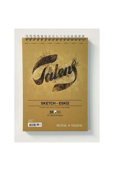 Talens A5 90g 50 Sheets Spiral Sketchbook - T090A550Us
