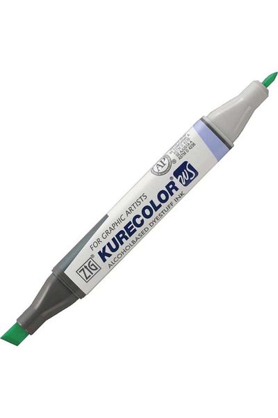 Zig Kurecolor Kc-3000 Twin S - 520 Green Marker Pen with Green Slide