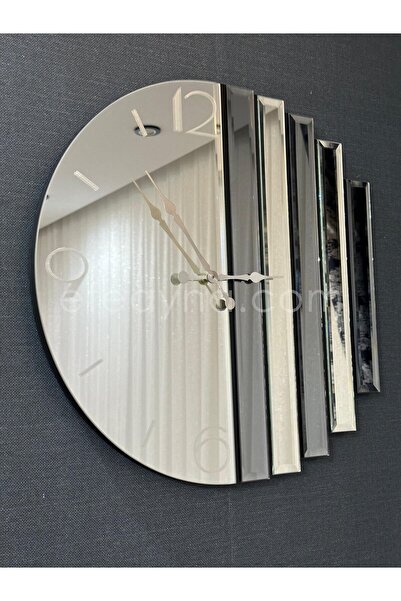 Efe Ayna RİTMİK-GÜMÜŞ AYNA DUVAR SAATİ 50cm