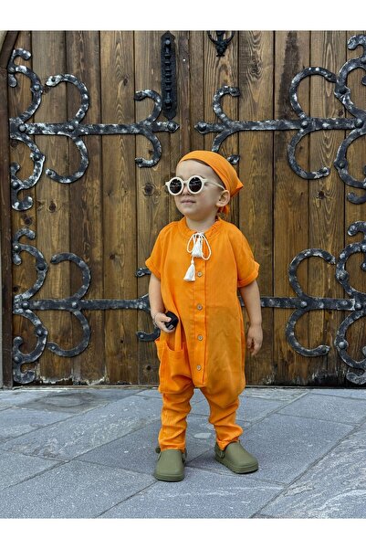 bohemiankids baby wear Turuncu Yazlık Tulum