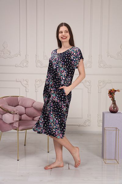 İMAJİNAL Rochie de damă 100% viscoză cu modele florale