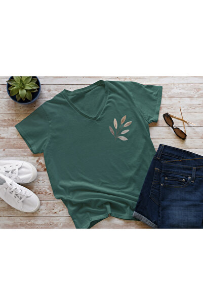 FAVORİST Tricou din bumbac cu decolteu în V OLIVE DALI