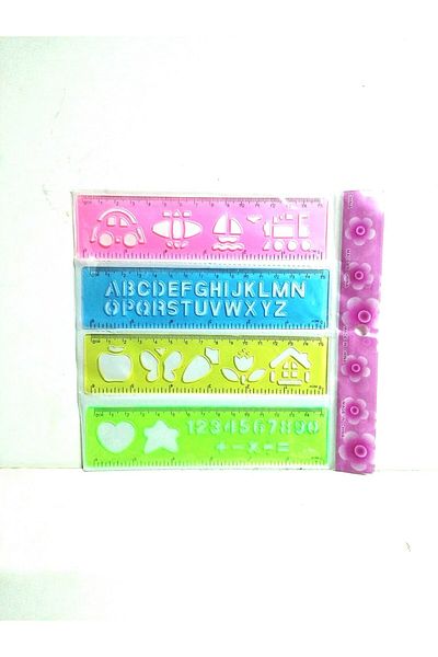 Hayal Sepeti 4-Piece Model Template Shaped Ruler Set