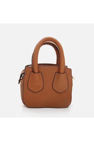 Hotiç Tan Genuine Leather Women's Mini Crossbody Bag