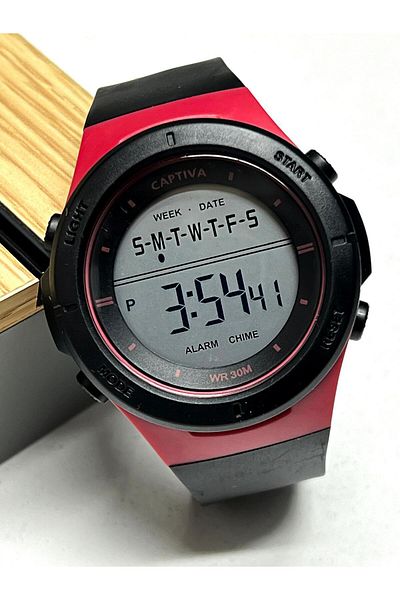 captiva 30 Mt Waterproof Youth Wristwatch - Large Case with Light, Alarm, Stopwatch and Calendar