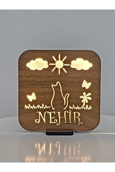 Genel Markalar Ahşap Işıklı Çocuk Genç Yetişkin Odası Şık Tasarım Gece Lambas...