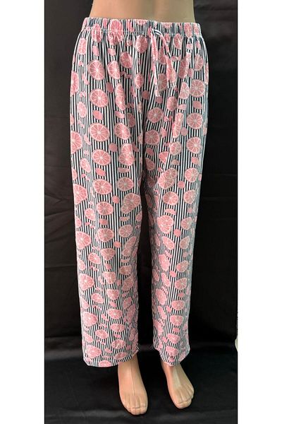 Kuryıldız White Patterned Cotton Women's Single Bottom Pajamas