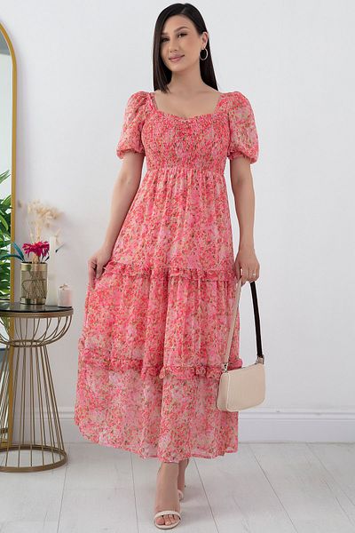 PULLIMM Rochie din șifon - guipă și imprimeu floral, GRS3230