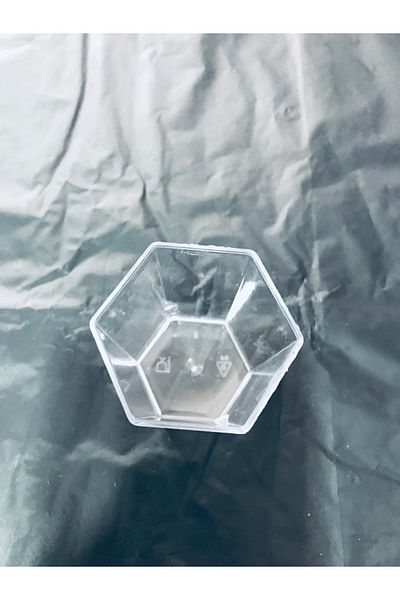 KURTSAN AMBALAJ Crystal Mica Plastic Hexagon Cap 50Cc - 25 Pieces