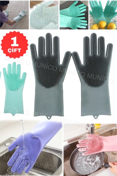 Munico Çeyizlik Bulaşık Yıkama Eldiveni Son Derece Elastik Kaymaz Su Geçirmez...
