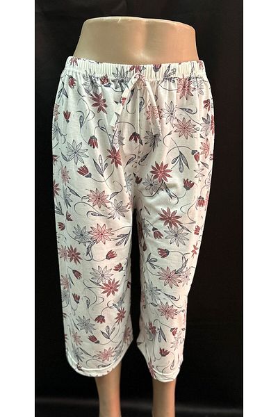 Kuryıldız White Patterned Cotton Women's Pajamas - Below the Knee Single Bottom