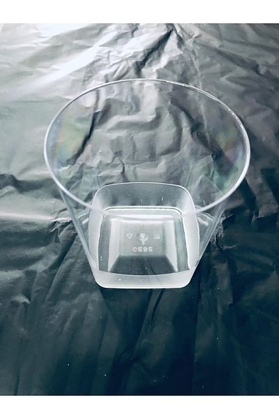 KURTSAN AMBALAJ Crystal Mica Square Beverage, Water, Soft Drink and Whiskey Glass 220ml - 10 Pieces