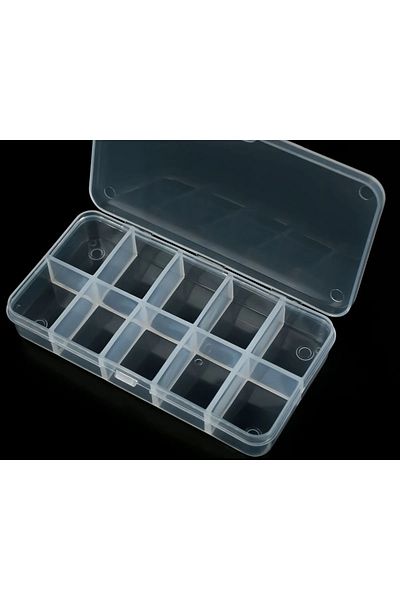 Ponemio 3 Pieces 10 Compartments Transparent Organizer with Lid Jewelry, Bead Box Organizer Box