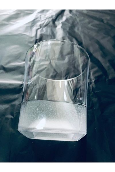 KURTSAN AMBALAJ Crystal Mica Square Beverage, Water, Soft Drink and Whiskey Glass 220ml - 10 Pieces