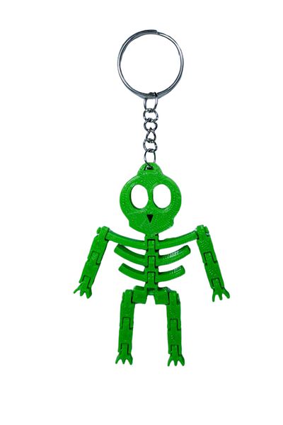 Tesseract Green Pistachio Movable Skeletor Keychain