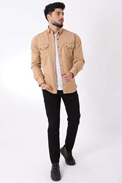 Stilkombin Cămașă sezonieră din piele întoarsă - Husa cu buzunar dublu YXC U16463-40211