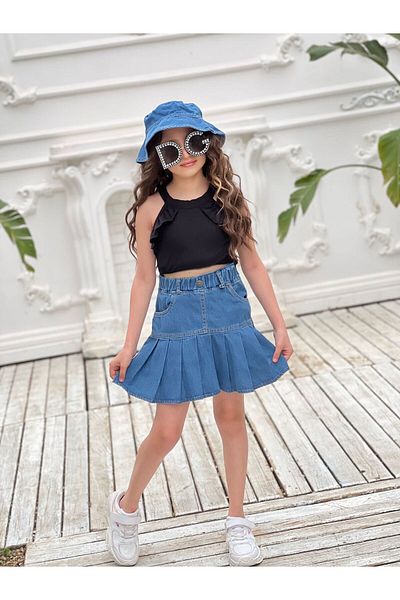 Calisa Fete - Set blugi, fustă și pălărie de găleată