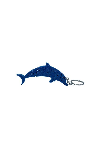 Tesseract Navy Blue Movable Dolphin Keychain