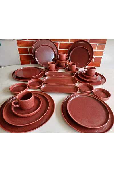 Keramika Twinkle 31 Piece Red Breakfast Set