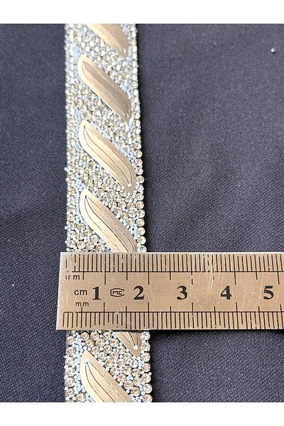 ODDA TASARIM ATÖLYESİ crystal stone White Pattern Adhesive Strip with Iron - 1M