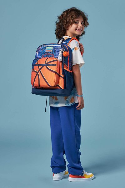 Coral High Model de baschet portocaliu bleumarin - Set de 3 geanți de școală
