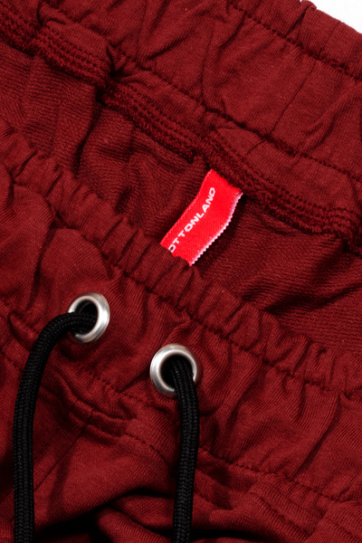 Cottonland RAUL Men's Cotton Sweat Shorts - Regular Waist, Comfortable Fit, PASTEL Claret Red