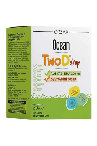 Ocean Orzax Ocean TwoD Drop D3 Vitamini 400 IU 30 ml-MFREYON01089