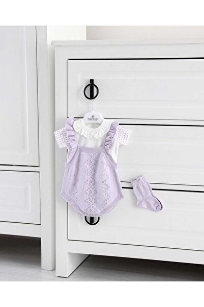 MİMBOKİDS Kız Bebek Triko Body'li Salopet 2li Takım
