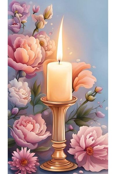 dialands زهور وشمعدان مقاس 33x56 سم - DM174