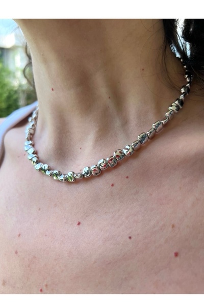 gaila design Silver Gümüş Rengi Kare Şekilli Kolye