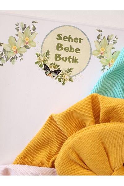 SeherBebeButik Baby Girl and Children's Bonnet with Colorful Bow - Set of 3