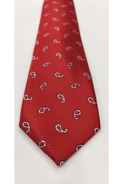 Elegante Cravatte Red Shawl Pattern Tie And Handkerchief