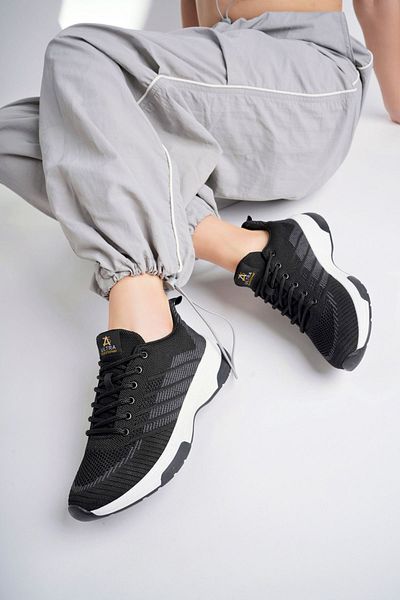 pasyone Tricotaj de damă negre, pantofi casual sport