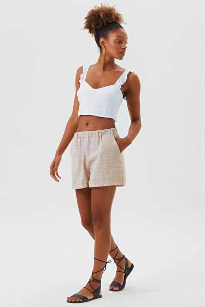 Clandestino Шорти з еластичним поясом з бавовни в етнічному стилі для жінок