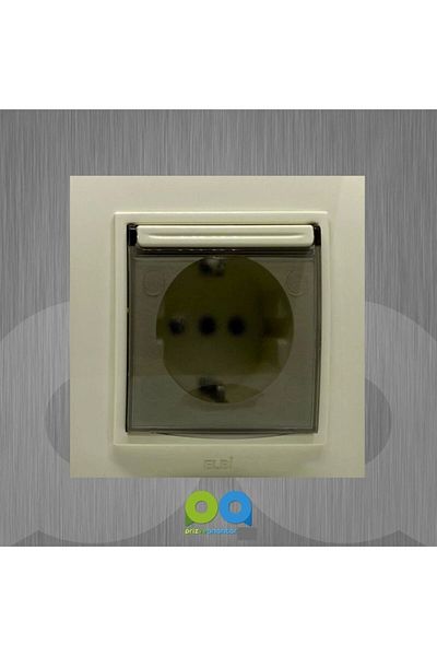 ELBİ Zena Grounded Socket Frame Cover Cream