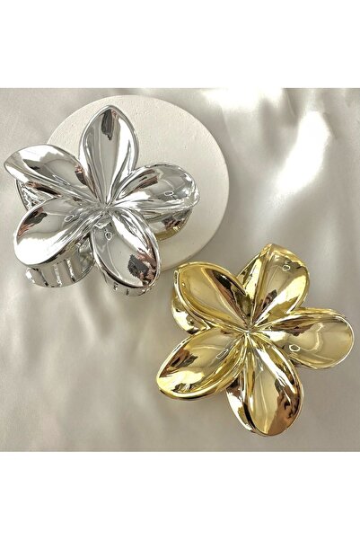 Monalisa Kadın Büyük Boy 2'lı (8CM) Gold, Gümüş Lotus Toka Seti