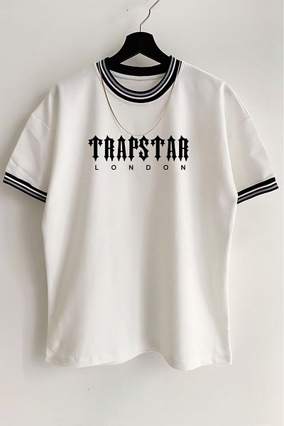 Cool mans Καλοκαιρινό μπλουζάκι Unisex White New Season Trapstar με στάμπα Oversize