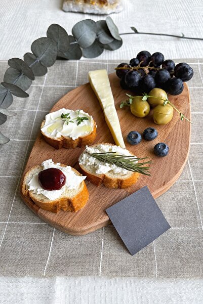 NOBLERAVEN DESIGN Wooden Serving Board, Wooden Serving Plate, Wooden Cheese Plate, Coffee Presentation, Beech Wood