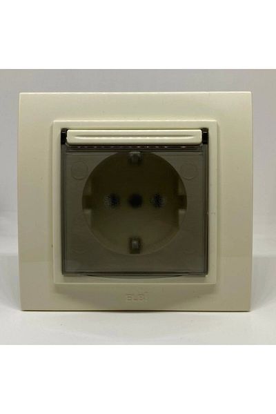 ELBİ Zena Grounded Socket Frame Cover Cream