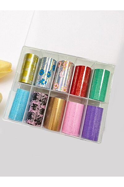 Misyul Tırnak Süsleme Folyo, Nail Art Tırnak Süsleme Folyo Seti 10'lu