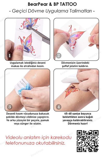 BP Tattoo Minimal Semboller Unisex Geçici Dövme 15 Parça